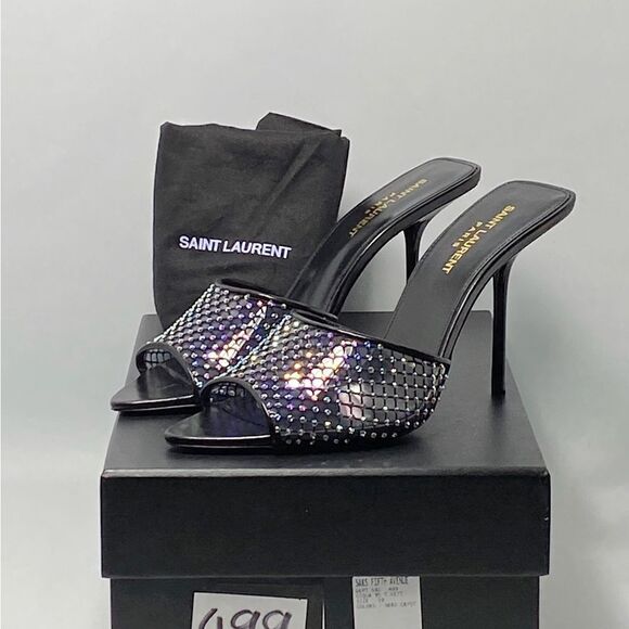 Saint Laurent Luz Mules In Mesh With Rhinestones size 39 - Picture 10 of 13